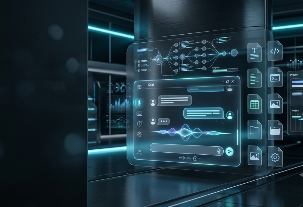 ChatGPT interface showing AI voice and file support