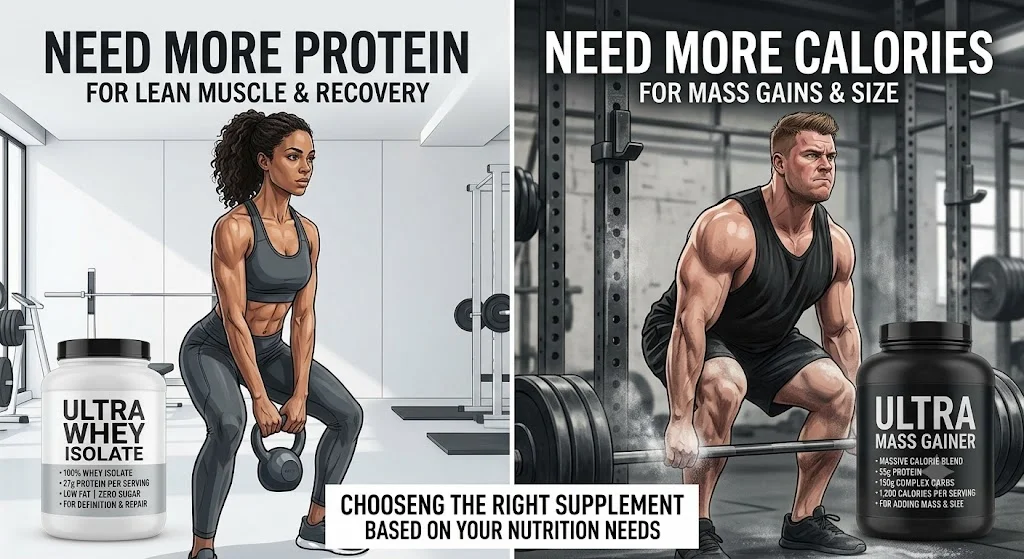 choosing whey protein or mass gainer based on nutrition needs