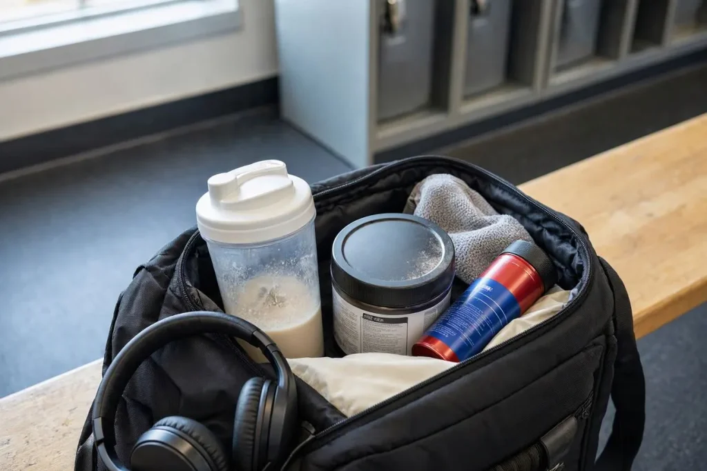 gym supplements including whey creatine and pre-workout