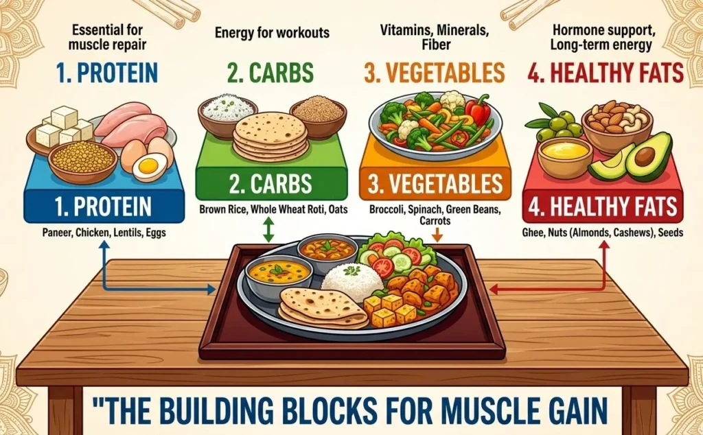 how to build high protein Indian meals for muscle gain