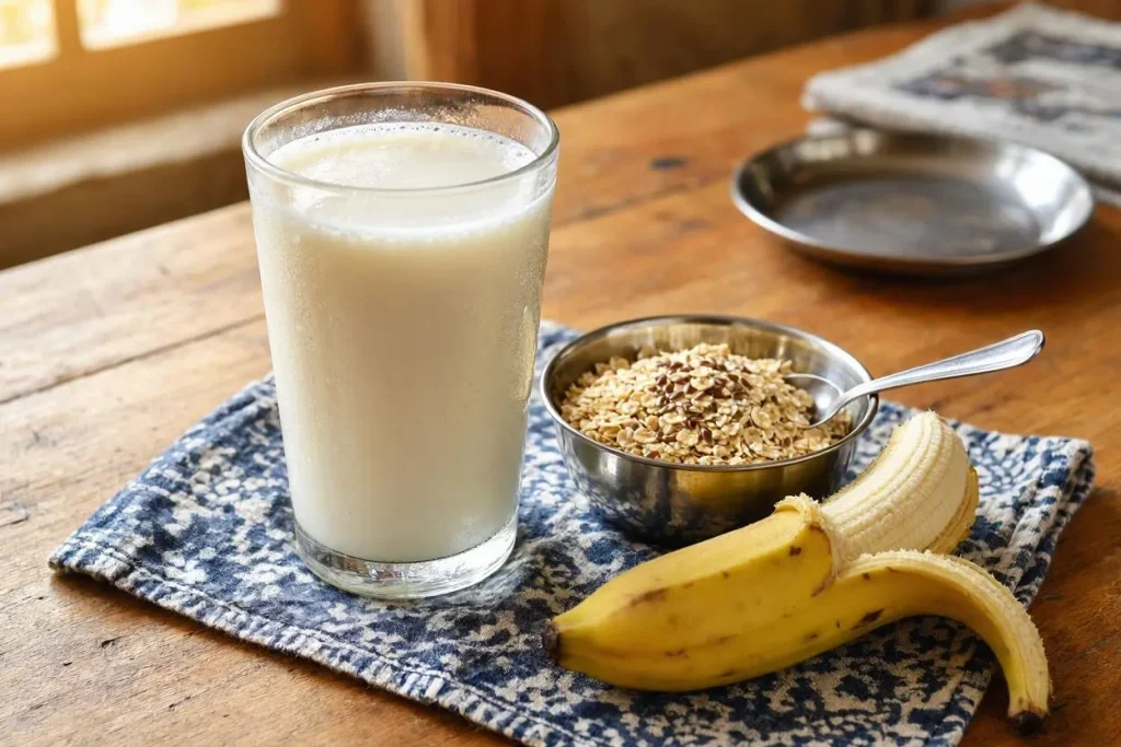 whey protein shake with banana and oats